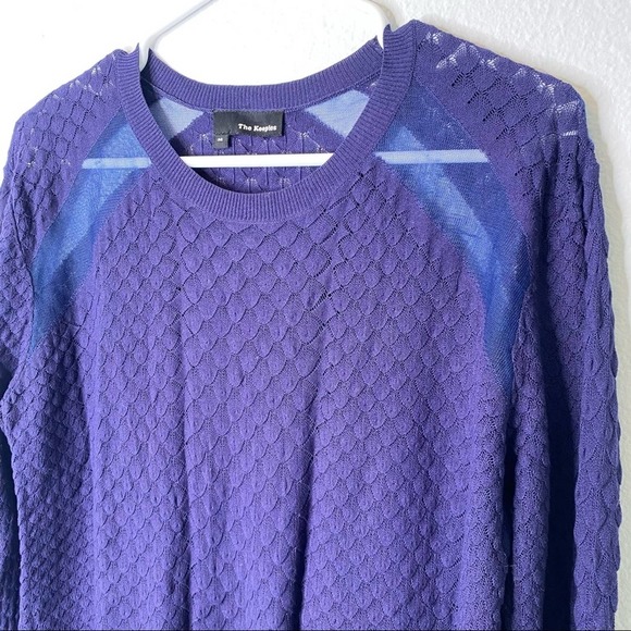 The Kooples Textured Knitted Crew Neck Sweater Navy - Picture 4 of 7